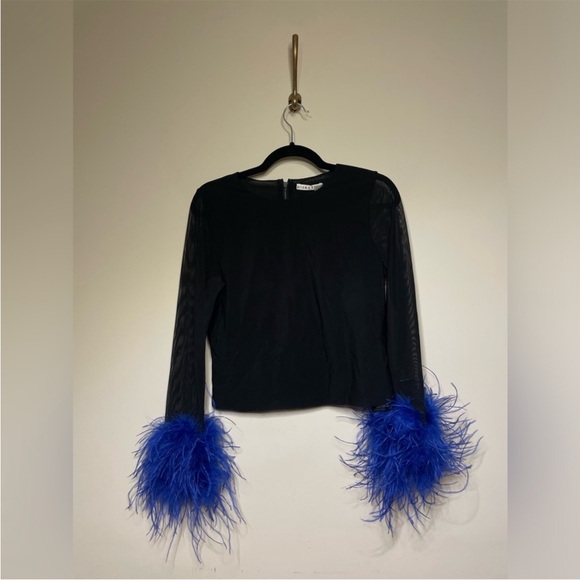 Alice + Olivia Delaina Feather Top - Picture 7 of 11